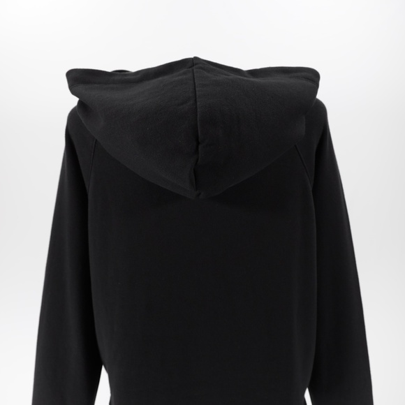 Pink Women's Raw Edge Hem Cropped Everyday Fleece Pullover Hoodie Black Size M - Picture 5 of 8